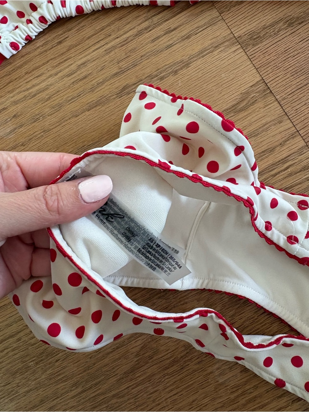 Frankie’s bikinis White & Red Polka Dot Bikini Set - Picture 3 of 4